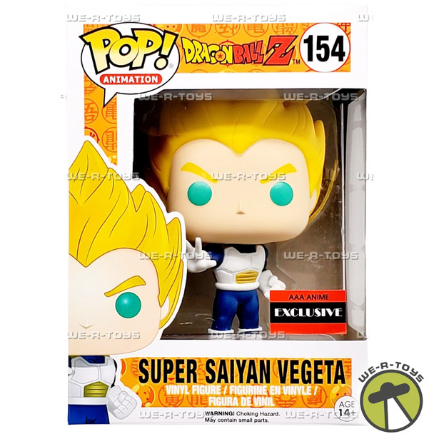 Funko Pop Animation 154 Dragon Ball Z Super Saiyan Vegeta Vinyl AAA Exclusive