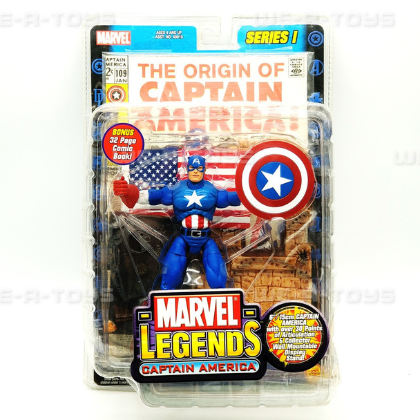 Marvel Legends Captain America Action Figure Series I 2002 Toy Biz 40013 NEW