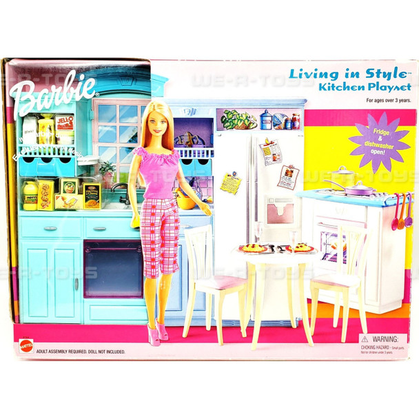 Barbie Living in Style Kitchen Playset 2002 Mattel #67554 NEW