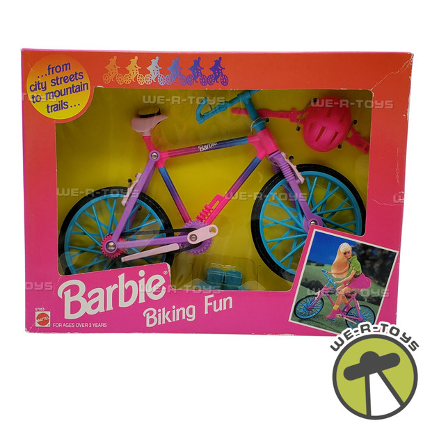 Barbie Biking Fun Set w Bicycle & Helmet 1995 Mattel #67053 NEW