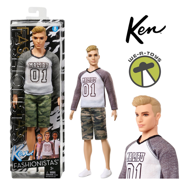 Barbie Fashionistas Ken Camo Comeback Doll 2016 Mattel FNH40