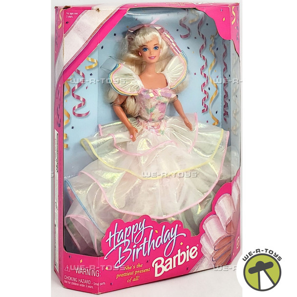 Happy Birthday Barbie Doll 1995 She's The Prettiest Present of All Mattel #14649