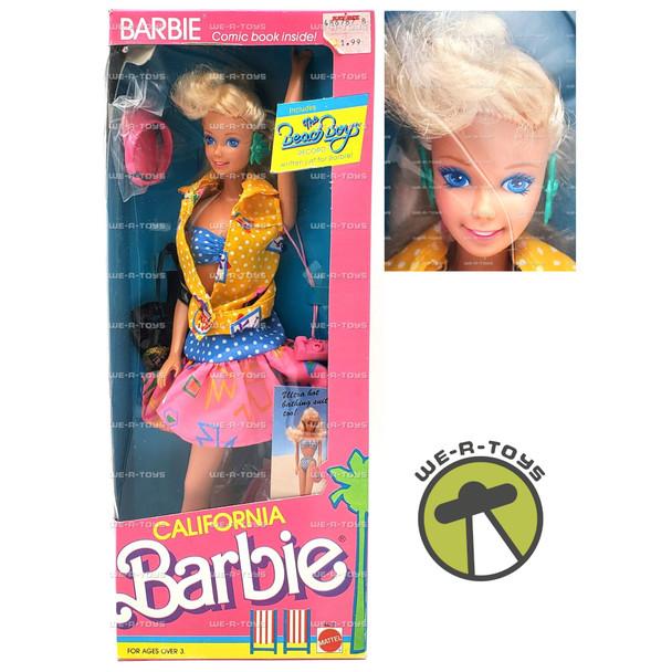 California Barbie Doll Includes Beach Boys Record 1987 Mattel #4439