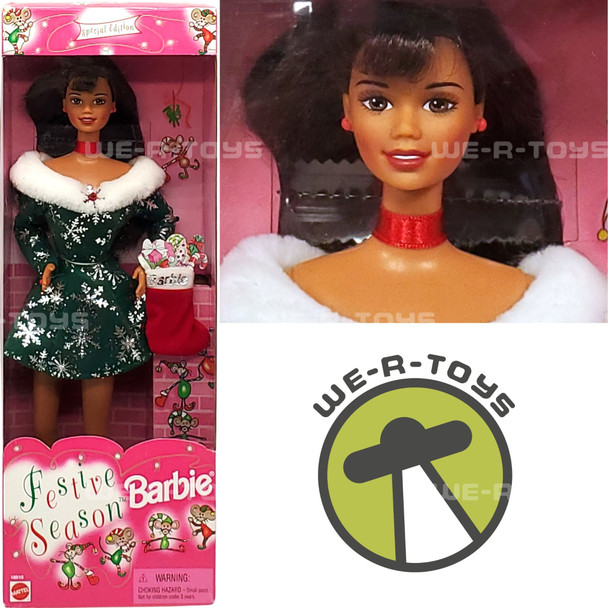Festive Season Barbie Doll African American Special Edition 1997 Mattel 18910
