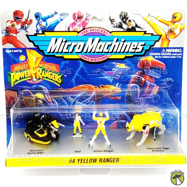 Micro Machines Mighty Morphin Power Rangers #4 Yellow Ranger Set Galoob 1994 NIB