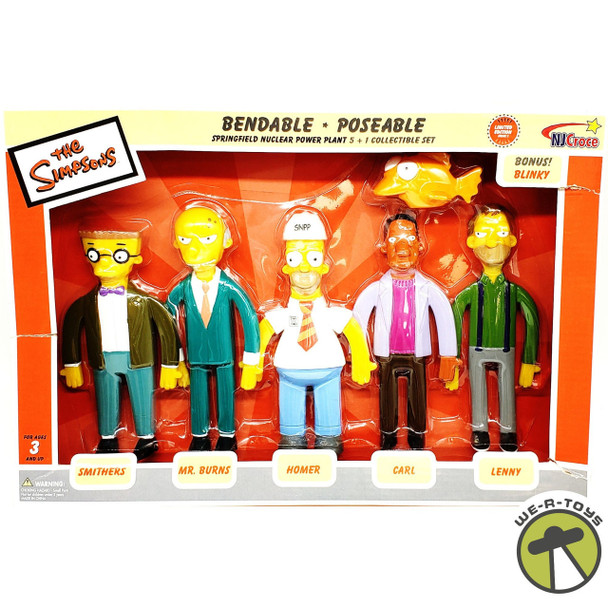 The Simpsons Springfield Nuclear Power Plant Set Bendable & Poseable Figures NEW