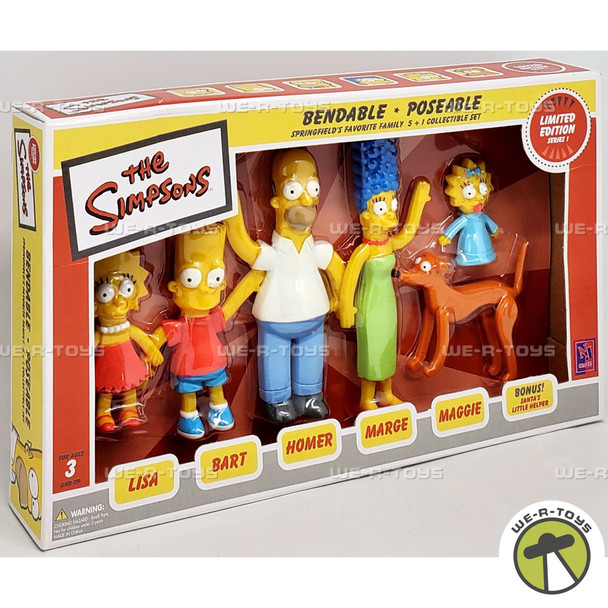 The Simpsons Springfield's Favorite Family Set Bendable & Poseable Figures NEW