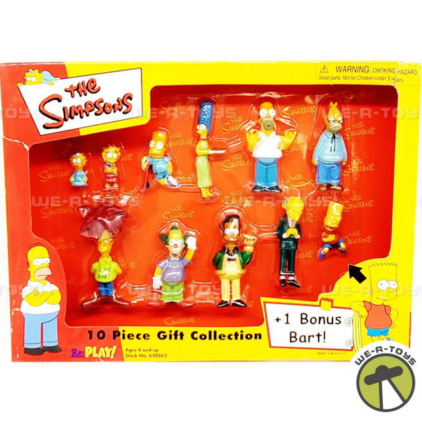 The Simpsons 10 Piece Gift Collection + 1 Bonus Bart Figure 2000 RePlay NEW