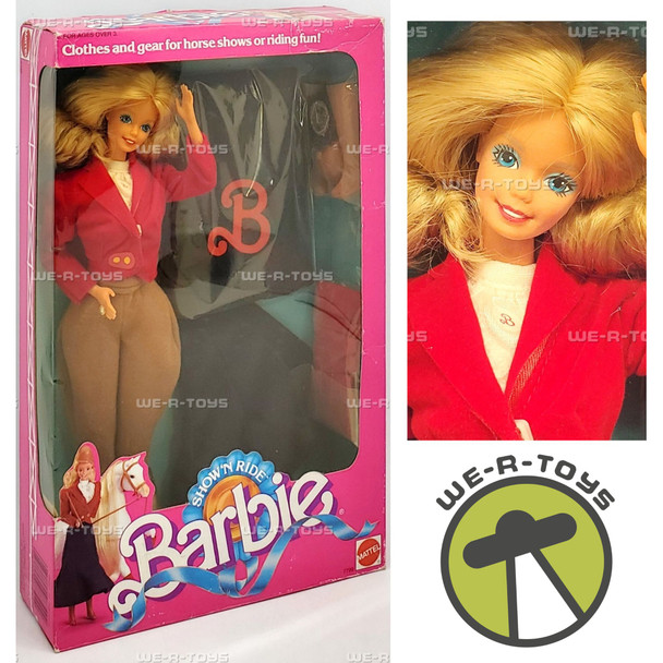 Barbie Show'n Ride Barbie Doll 1988 Mattel 7799 Horse Shows & Riding Fun!
