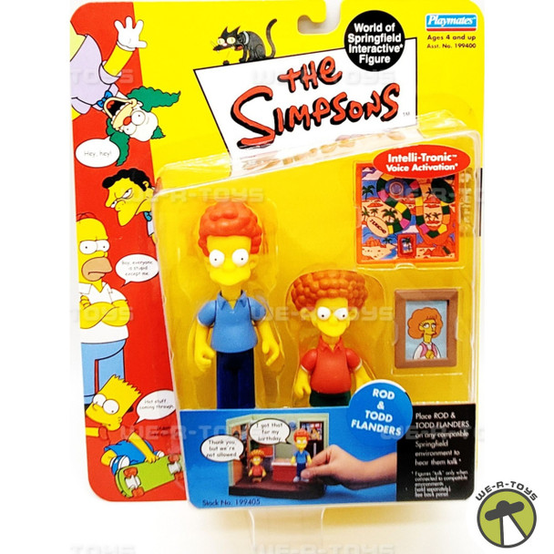 The Simpsons World of Springfield Interactive Figures Rod & Todd Flanders NEW