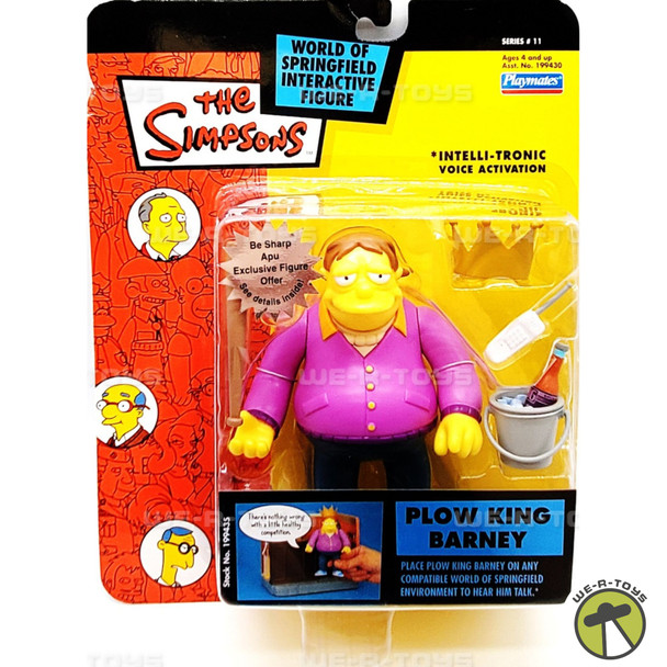 The Simpsons World of Springfield Plow King Barney Interactive Figure Playmates