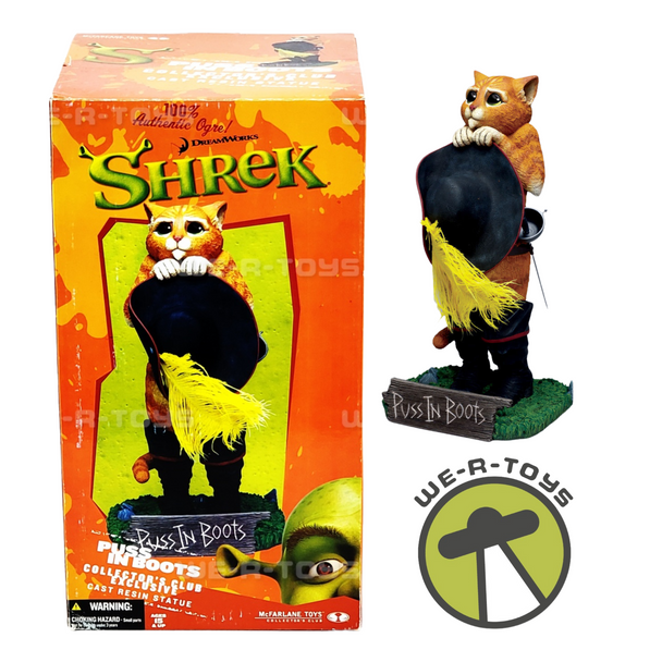 Dreamworks Shrek Puss In Boots 13" Cast Resin Statue McFarlane Toys 2006 NEW