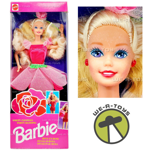 Party Changes Barbie Reve En Rose Doll 1992 Mattel 2545