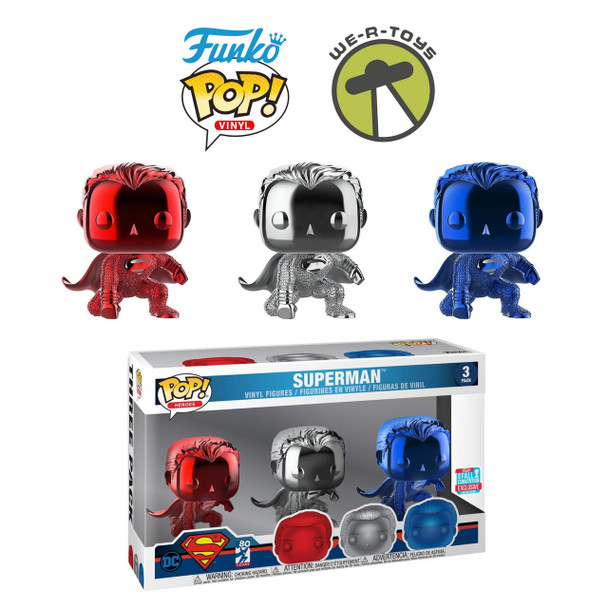 DC Funko Pop! Heroes DC Superman 80 Years 3-pack 2018 Fall Convention Exclusive
