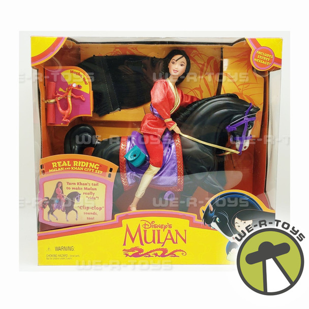 Disney's Mulan Doll Real Riding Mulan & Khan Gift Set w/ Mushu Mattel No. 18994
