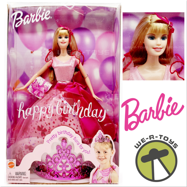 Barbie Happy Birthday Doll w Tiara for You! 2002 Mattel 56793