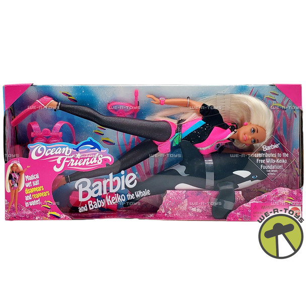 Ocean Friends Barbie Doll and Baby Keiko The Whale 1996 Mattel 15428 NEW