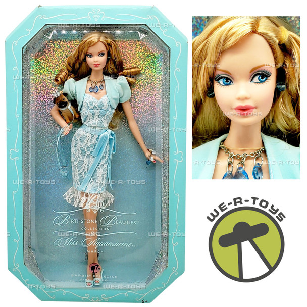 Miss Aquamarine Barbie Doll Birthstone Beauties Collection March Blonde K8692