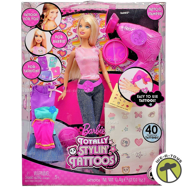 Totally Stylin' Tattoos Barbie Doll 2008 Mattel No N4758