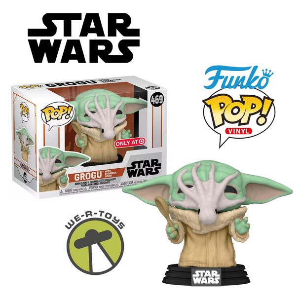 Funko Pop! Star Wars 469 The Mandalorian Grogu with Chowder Squid Bobble-Head