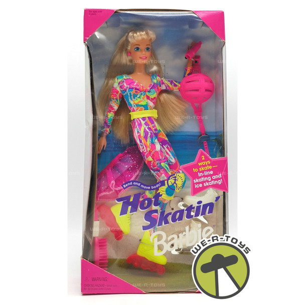 Hot Skatin' Barbie Doll Bend and Move Body Blonde With Skates 1994 Mattel #13511