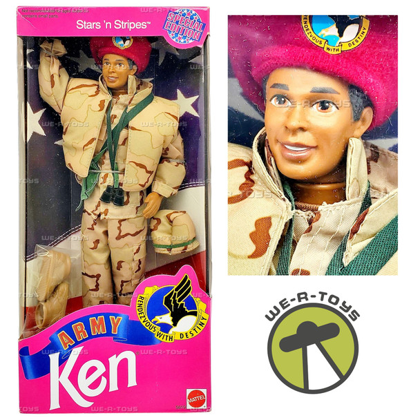 Army Stars 'n Stripes African American Ken Doll 1992 Mattel 5619