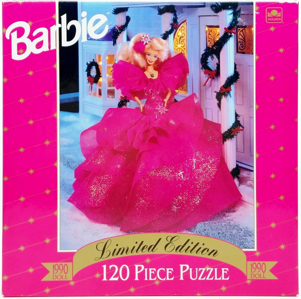 Barbie Golden 120 Piece Puzzle Happy Holidays 1990 Limited Edition NRFB