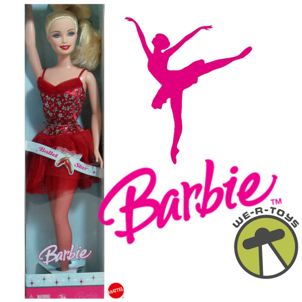 Barbie Ballet Star Doll Red 2006 Mattel K2802