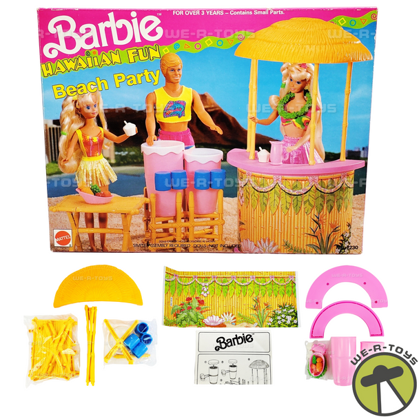 Barbie Hawaiian Fun Beach Party Playset 1990 Mattel #7230 NEW