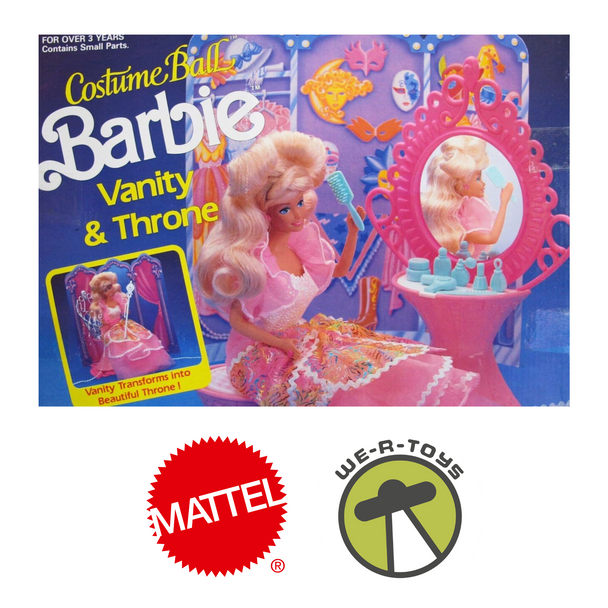 Costume Ball Barbie Vanity & Throne Playset 1990 Mattel Arco Toys 7220