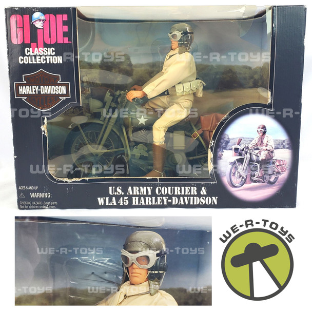 GI Joe US Army Courier and WLA Harley Davidson Action Figure and Vehicle 1998