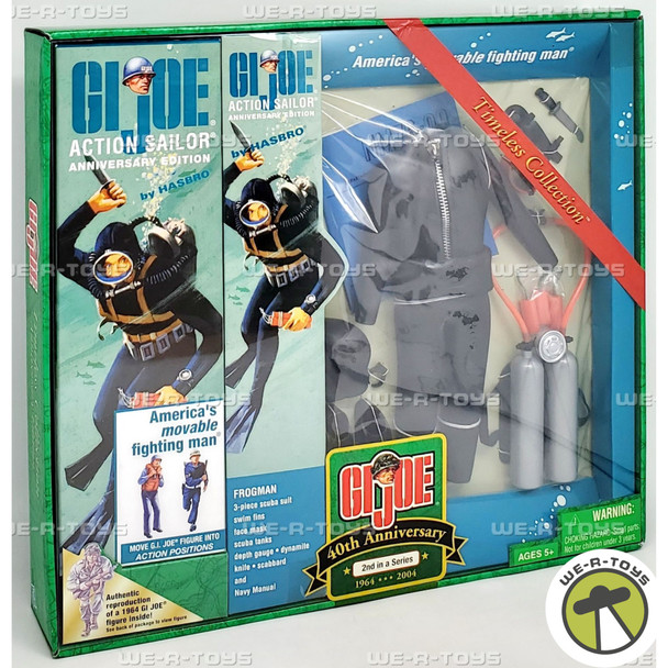 G.I. Joe Brunette Action Sailor Figure & Frogman Set 2003 Hasbro No. 80781 NEW