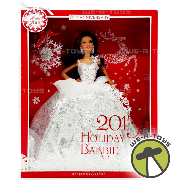 2013 Holiday Barbie African American Doll 25th Anniversary w/ Ornament X8255