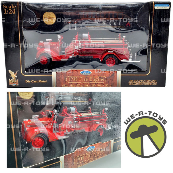Road Signature Die Cast Ford Fire Engine with 24k Plated Coin #20058