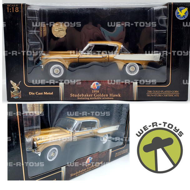 Road Signature Die Cast 1958 Studebaker Golden Hawk with 24k Plated Coin #20028