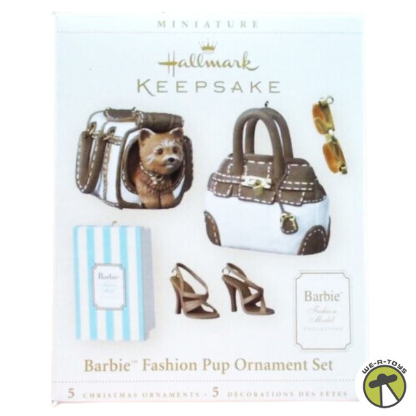 Barbie MIB 2006 Hallmark Ornament Fashion Pup Ornament Set