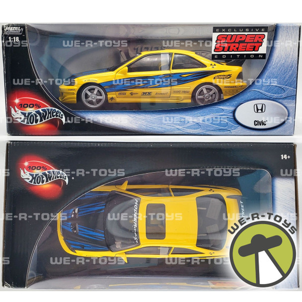 Hot Wheels 100% Yellow Modern Image Honda Civic #57305 2002 Mattel NRFB