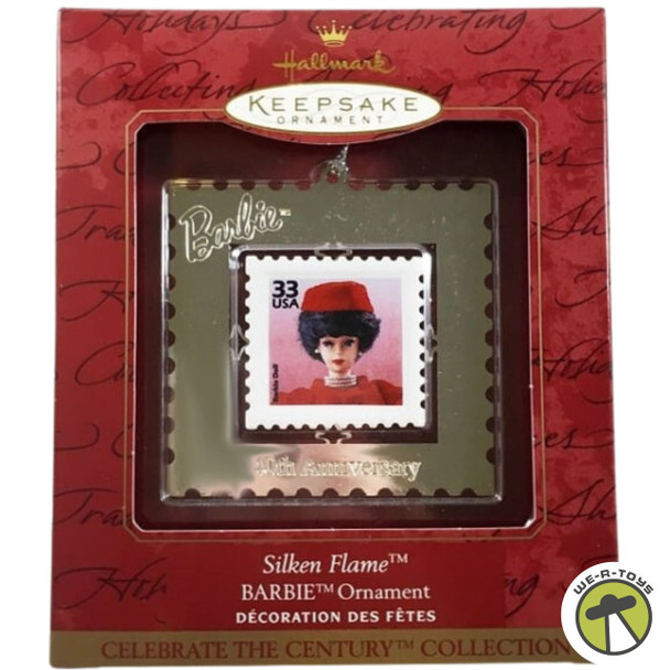 Barbie Hallmark Barbie Doll Keepsake Ornament Silken Flame Postal Stamp