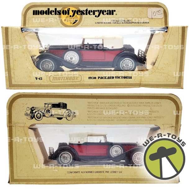 Matchbox Models of Yesteryear 1930 Packard Victoria 1:35 Scale 1978 Lesney Products NEW