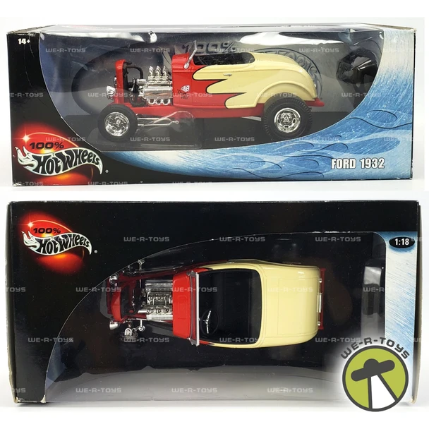 Hot Wheels 100% 1:18 Scale Ford Coupe 1932 Vehicle #53831 Mattel 2000 NRFB