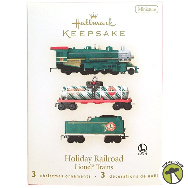 Hallmark Keepsake Holiday Railroad Lionel Trains 3 Mini Ornaments