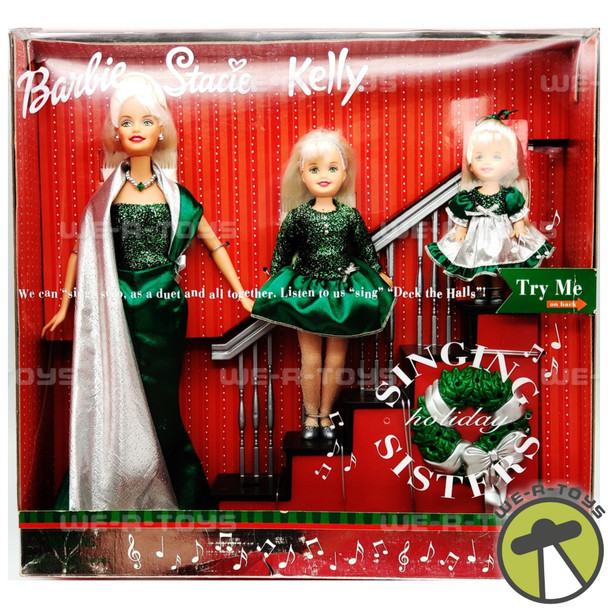 Barbie Holiday Singing Sisters Stacie Kelly Dolls Mattel 2000 No