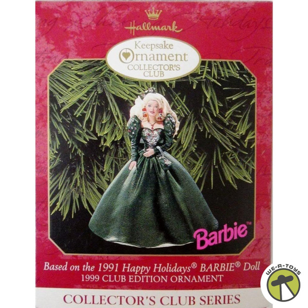 Barbie 1999 Club Edition - 1991 Happy Holidays Barbie - Hallmark Keepsake Ornament