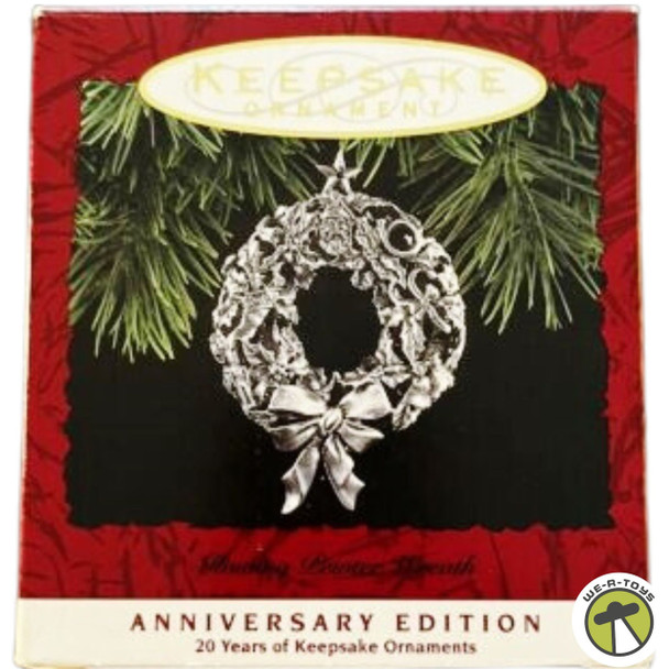 Hallmark Keepsake Ornament 1993 Glowing Pewter Wreath Anniversary Edition