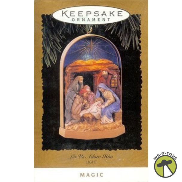 Hallmark Keepsake Let us Adore Him Ornament With Light Magic 1996