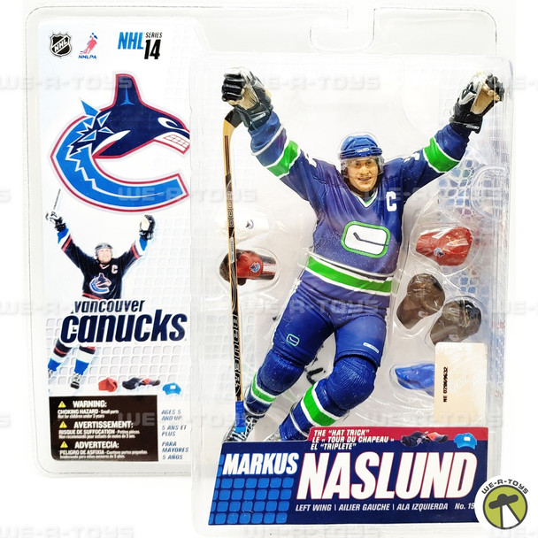 NHL Series 14 Markus Naslund Action Figure Vancouver Canucks #19 Blue & Green
