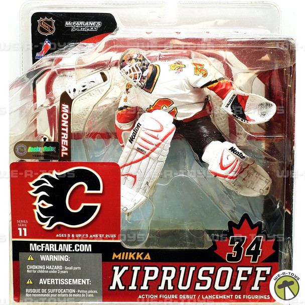 NHL Miikka Kiprusoff Action Figure Calgary Flames #34 White Jersey McFarlane NEW