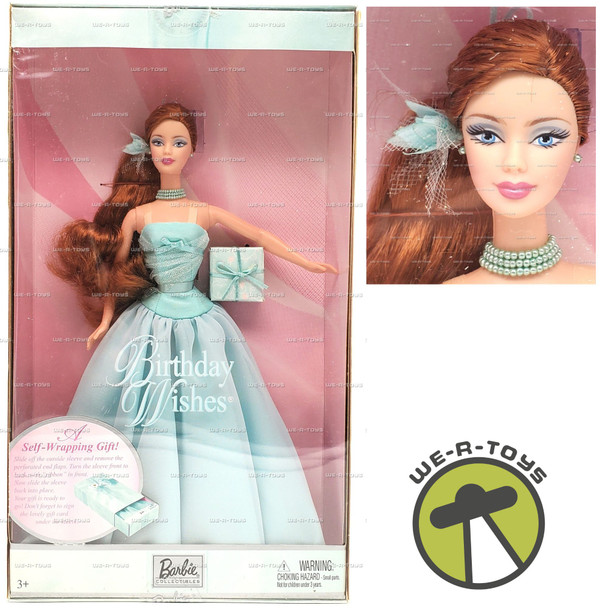 Barbie Birthday Wishes Doll With Red Hair & Aqua Dress 2003 Mattel B9787
