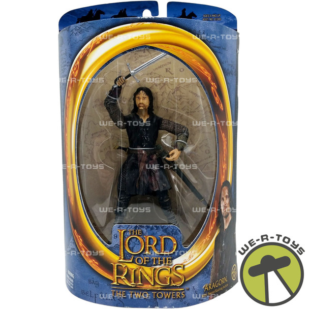 The Lord of the Rings The Two Towers Aragorn Sword-Slashing Figure 2003 NRFB