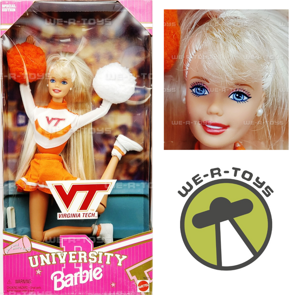 University Barbie Virginia Tech University Cheerleader Doll Special Edition 1996